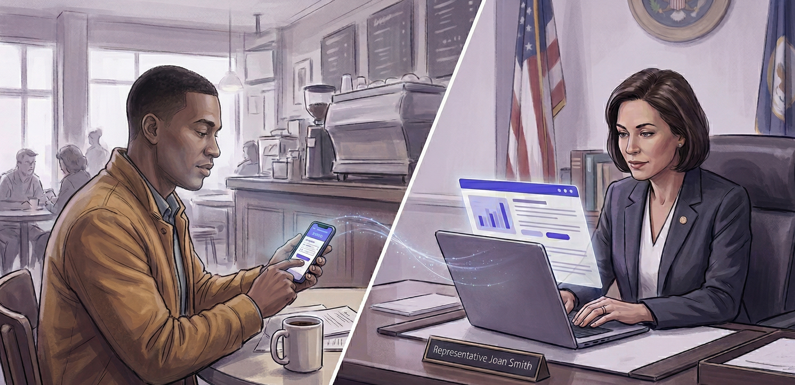 Citizen and representative connected through SureVoter