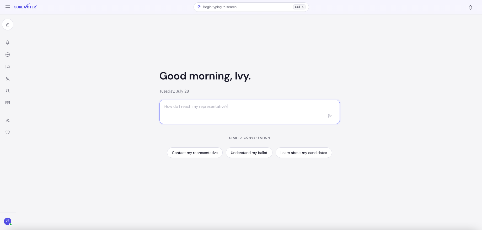 Surely™ on surevoter.com — desktop view