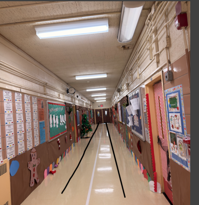 Decorated hallway at P.S. K140