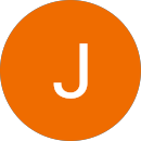 Orange circle with a white letter J in the center.
