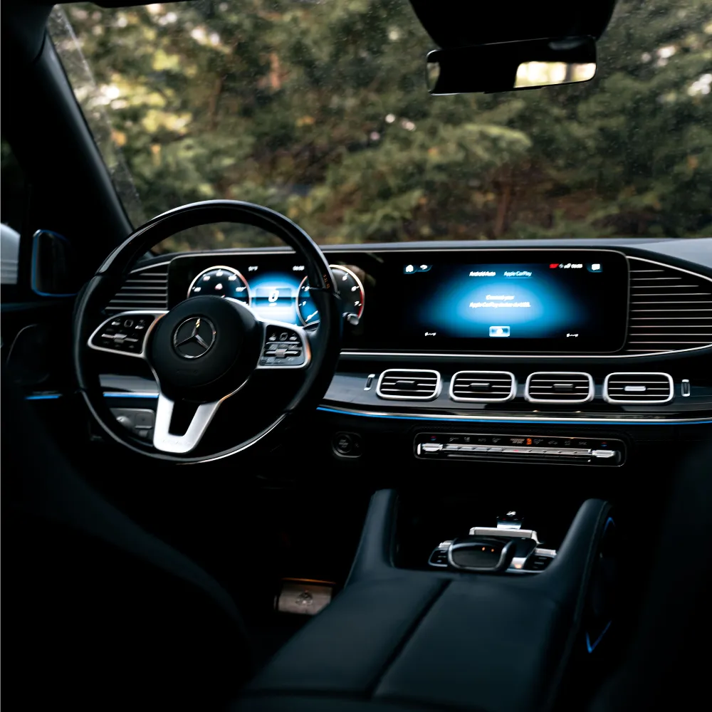 Mercedes-Maybach GLS 600 steering wheel and wide digital dashboard display