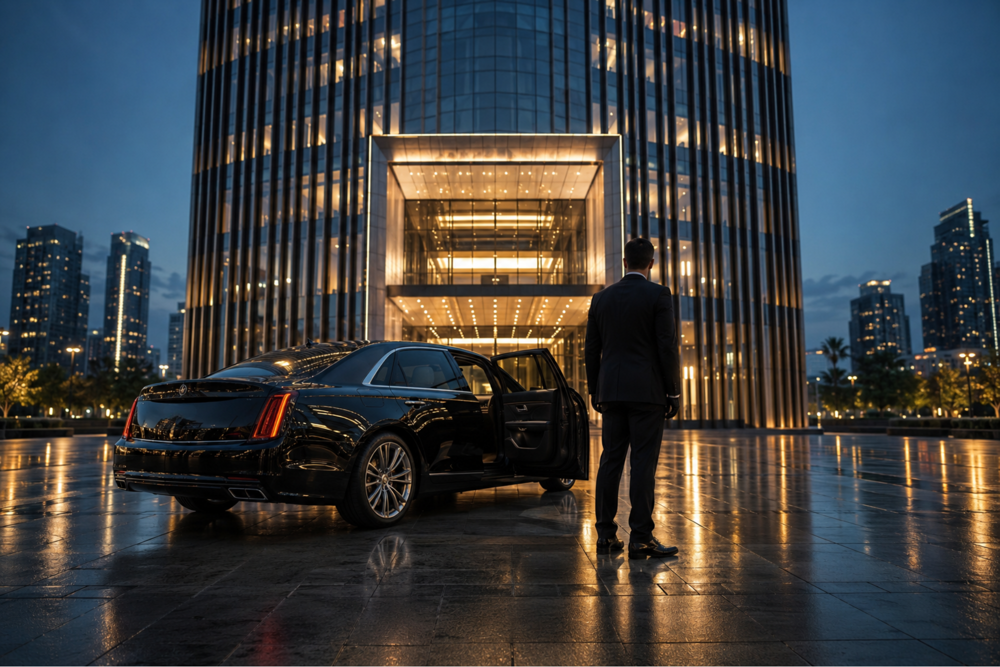 picking up a ceo at their office building