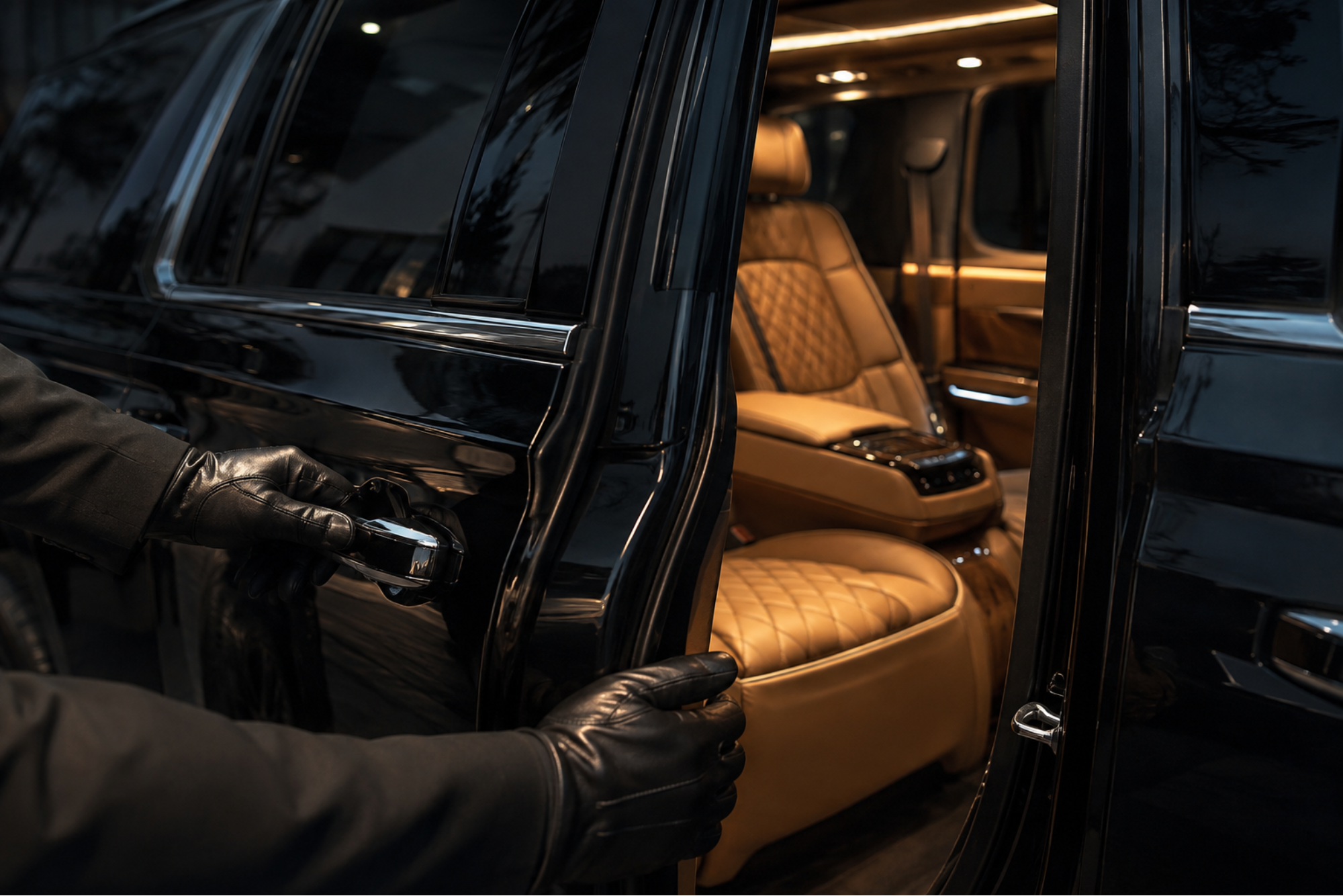 hourly chauffeur service, driver opening the car door