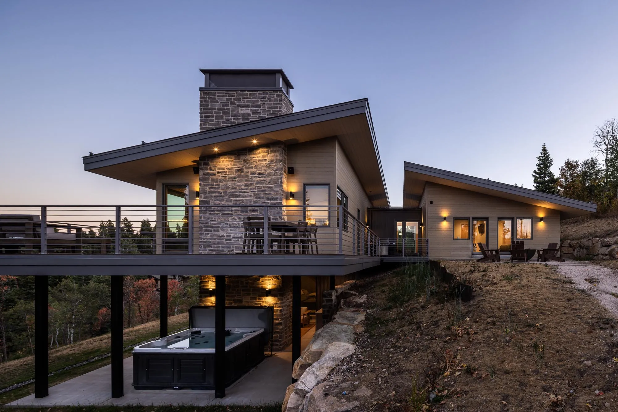 Tollgate Canyon Cabin — exterior in the Wasatch landscape