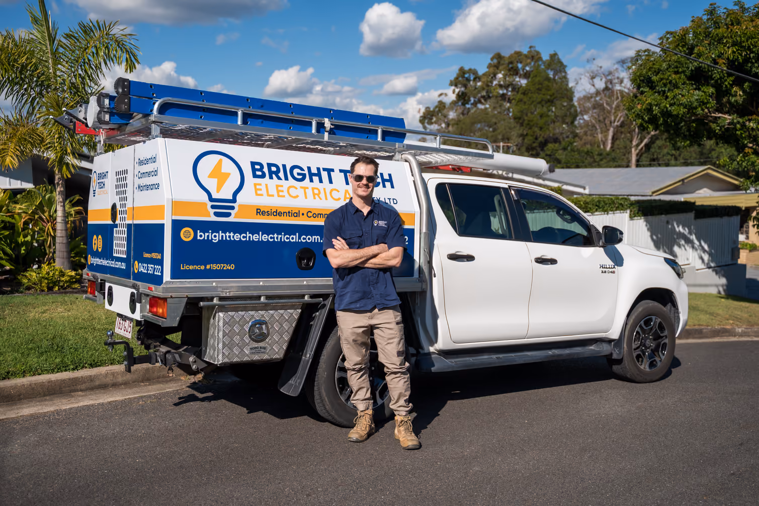 Electrician carrying out electrical repairs