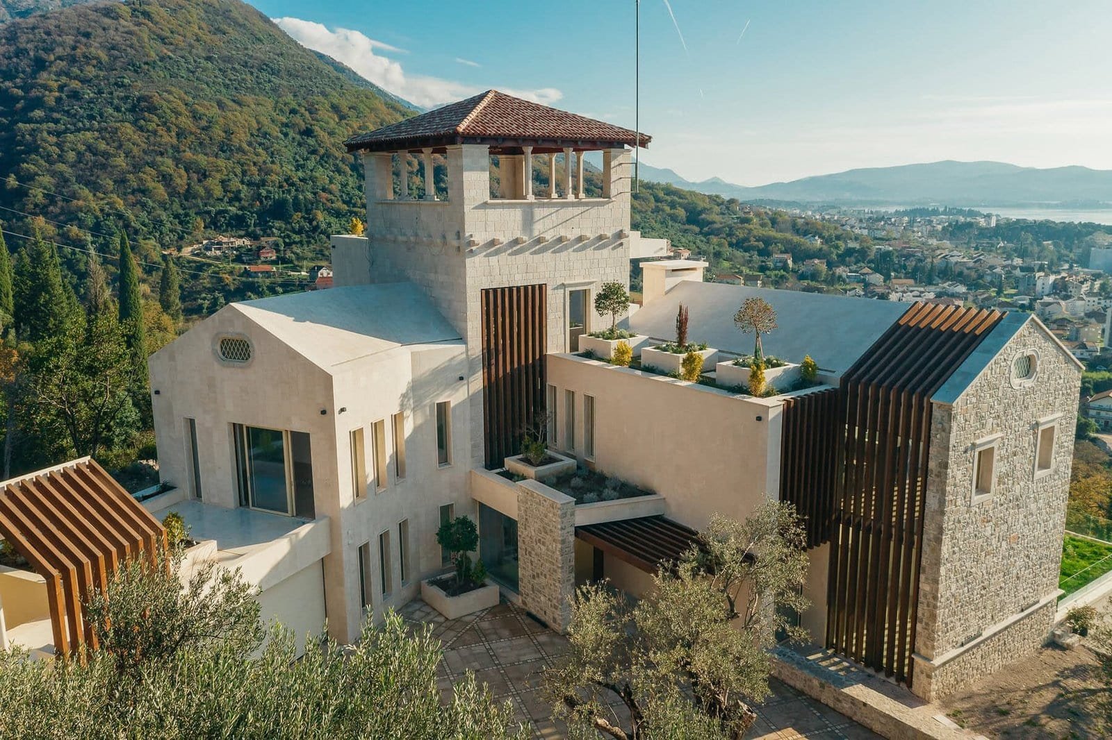 Designer Villa with Panoramic Bay Views in Donja Lastva, Tivat