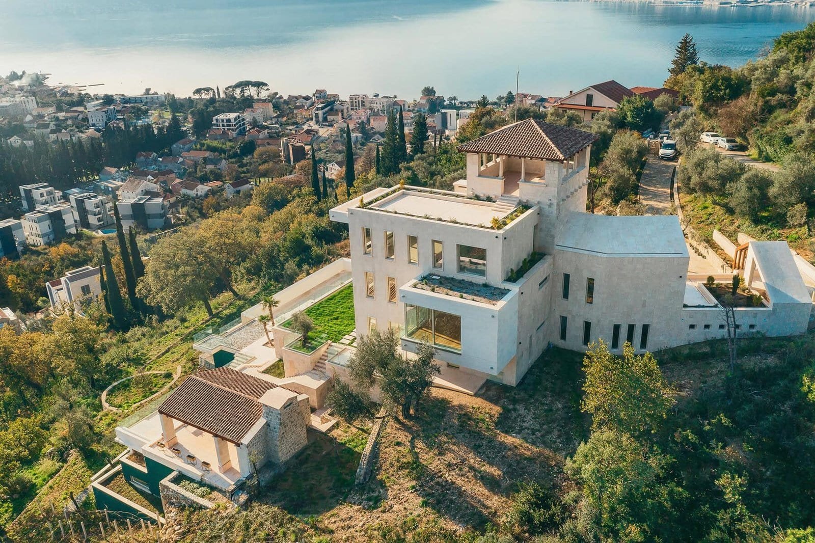 Designer Villa with Panoramic Bay Views in Donja Lastva, Tivat