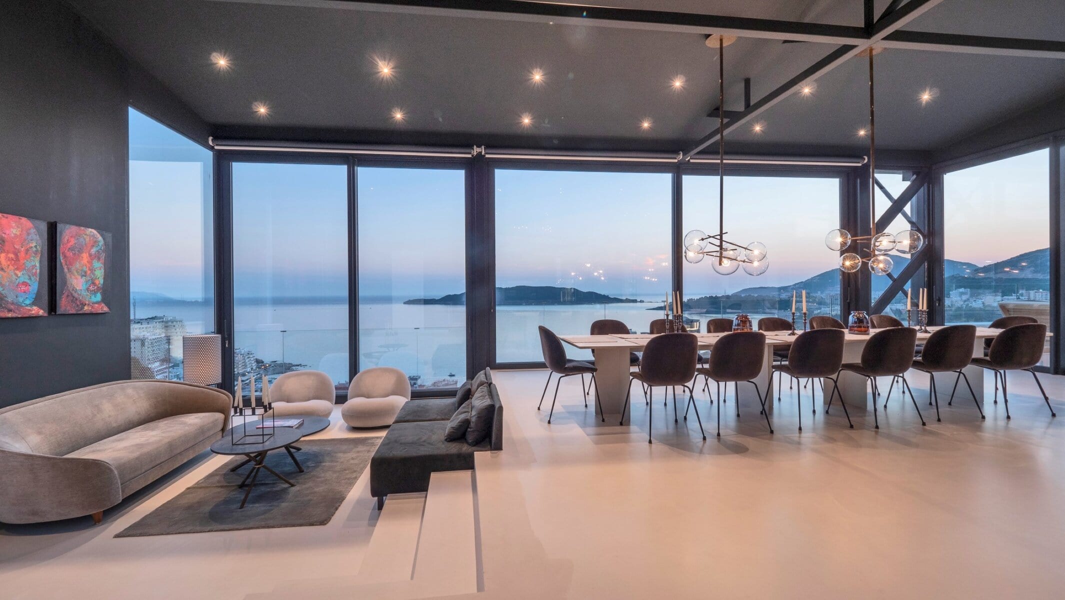 Five-Bedroom Duplex Penthouse with Rooftop Pool in Rafailovići