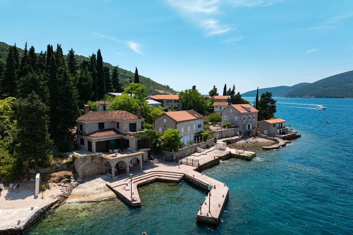 Four-Bedroom Waterfront Stone Villa in Rose, Herceg Novi