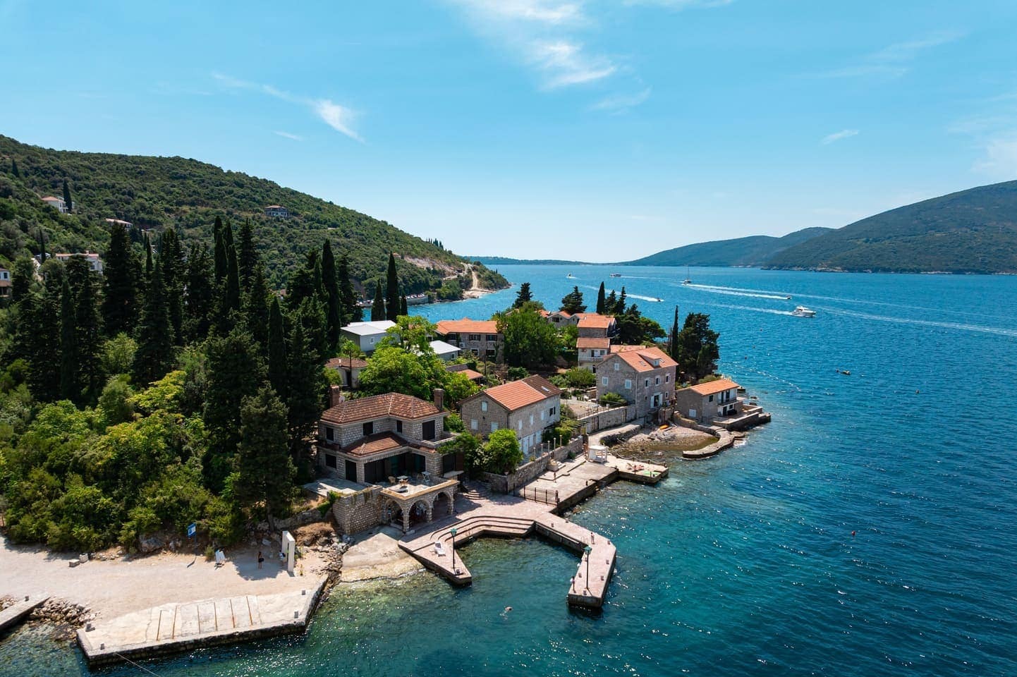 Four-Bedroom Waterfront Stone Villa in Rose, Herceg Novi