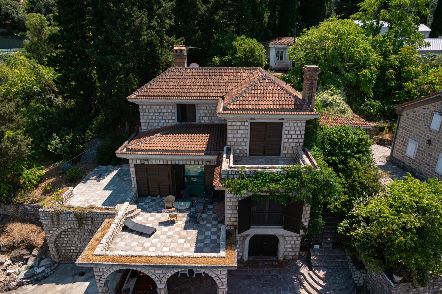 Four-Bedroom Waterfront Stone Villa in Rose, Herceg Novi