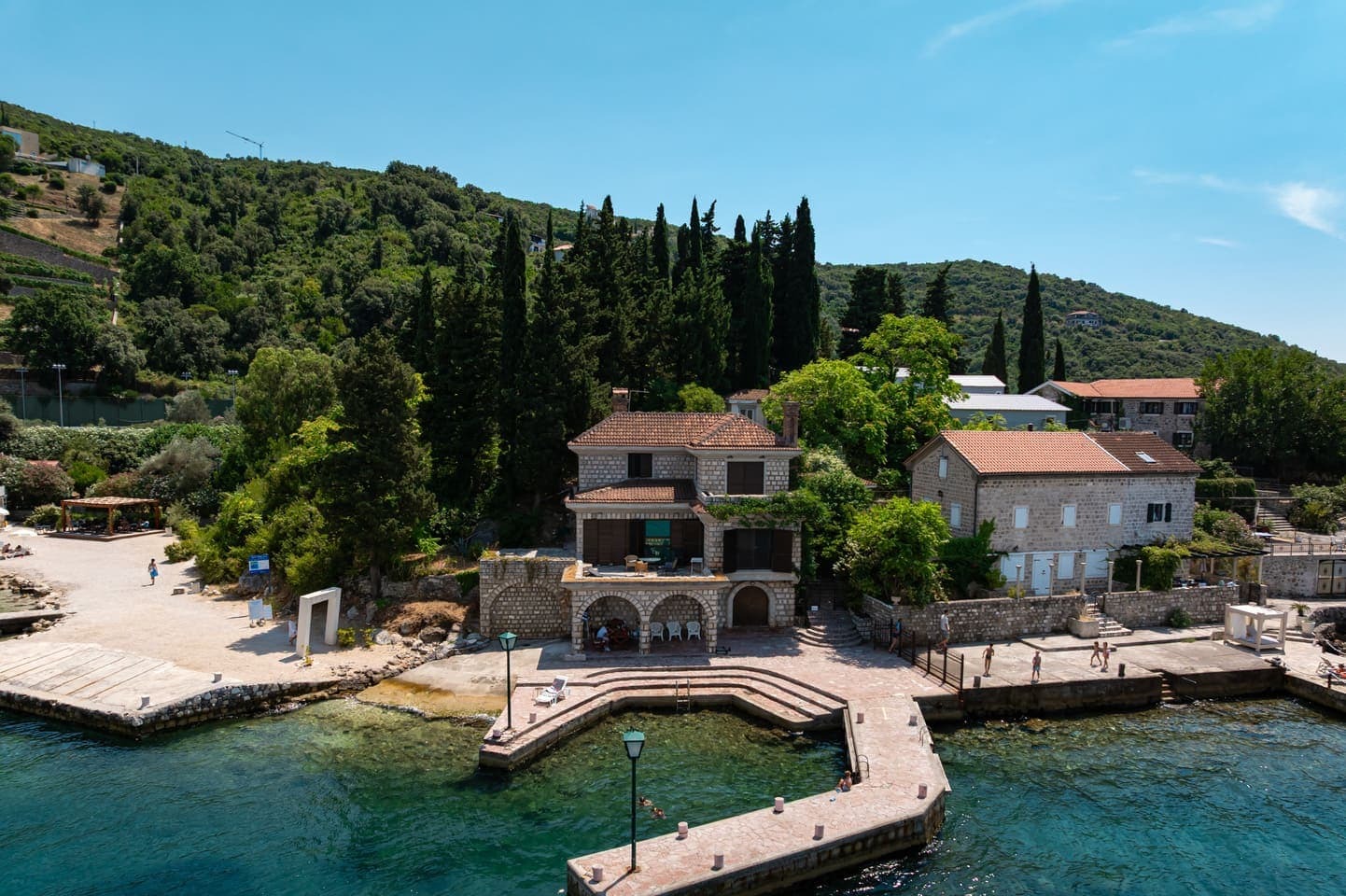Four-Bedroom Waterfront Stone Villa in Rose, Herceg Novi