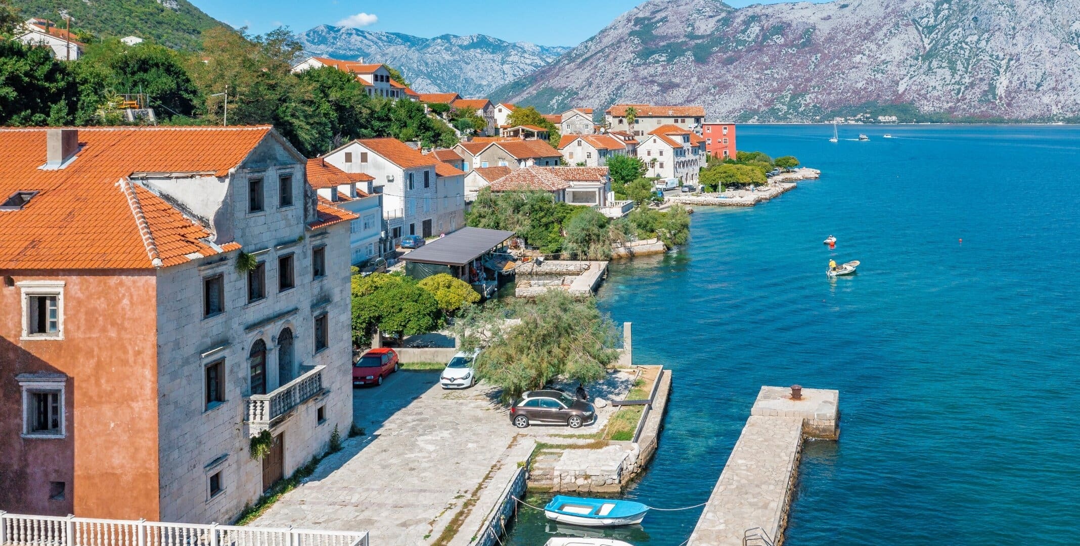 Historic Beskuca Palace in Prčanj, Kotor Bay