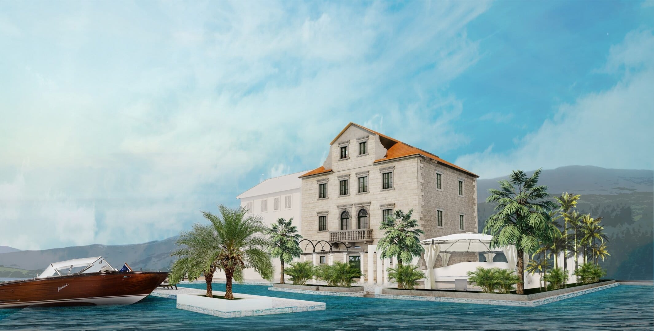 Historic Beskuca Palace in Prčanj, Kotor Bay