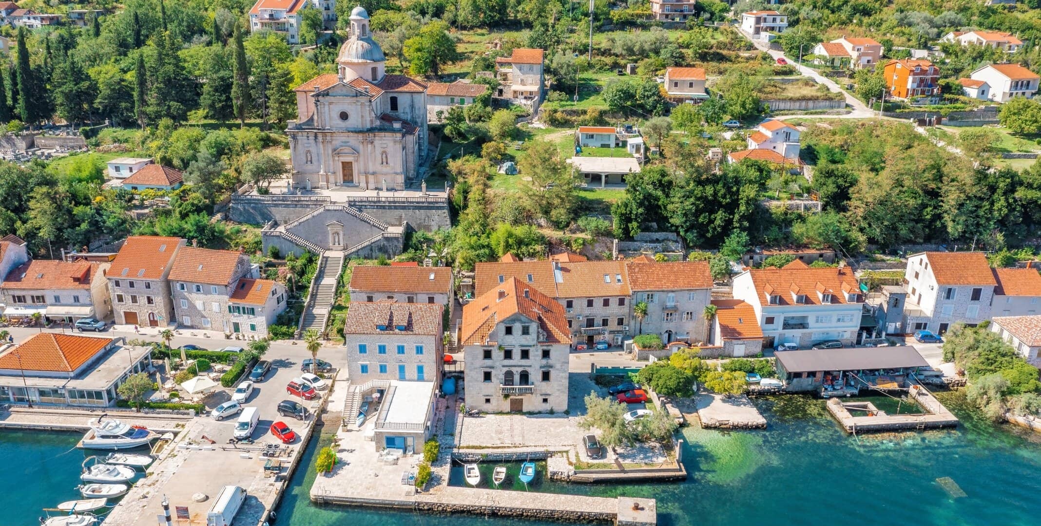 Historic Beskuca Palace in Prčanj, Kotor Bay
