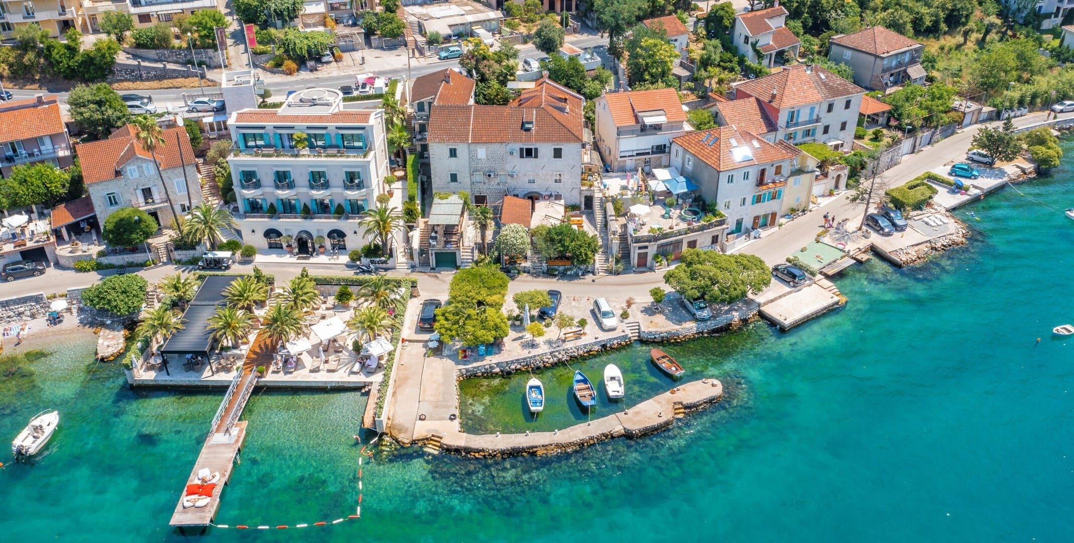 Twelve-Bedroom Waterfront Stone House in Dobrota, Kotor Bay