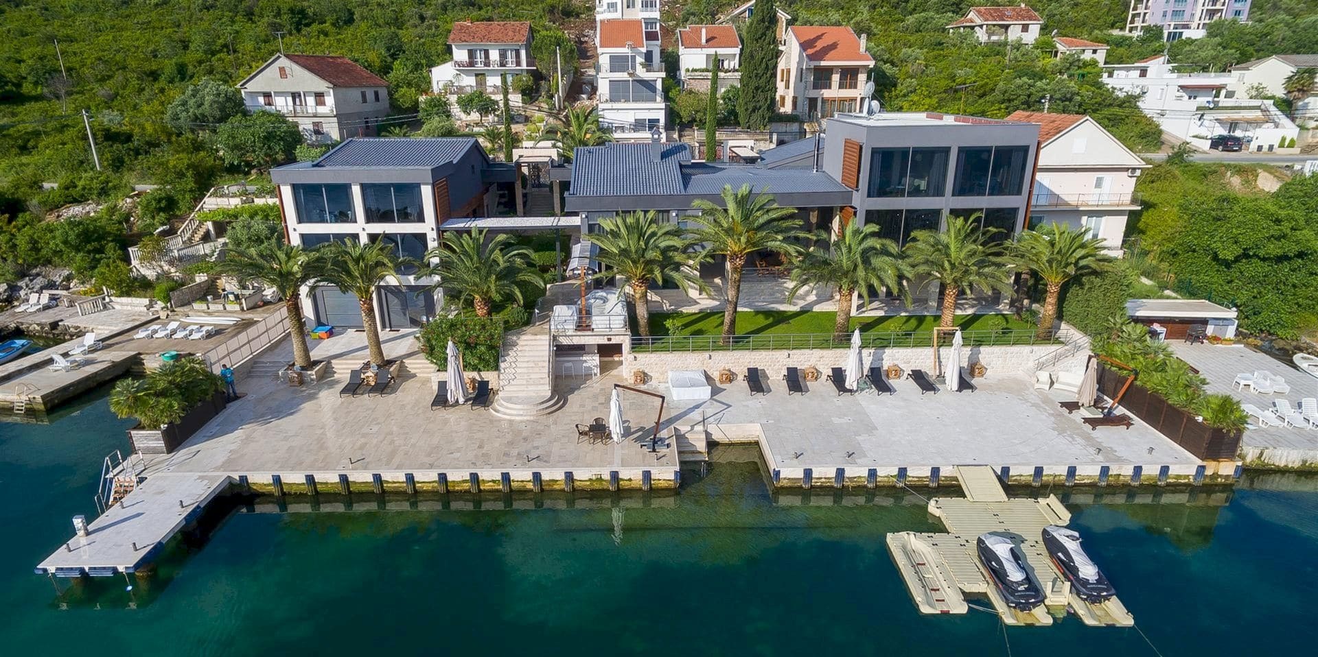 Three-Villa Waterfront Estate in Đuraševići, Tivat Bay