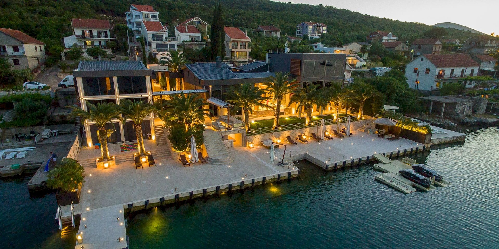 Three-Villa Waterfront Estate in Đuraševići, Tivat Bay