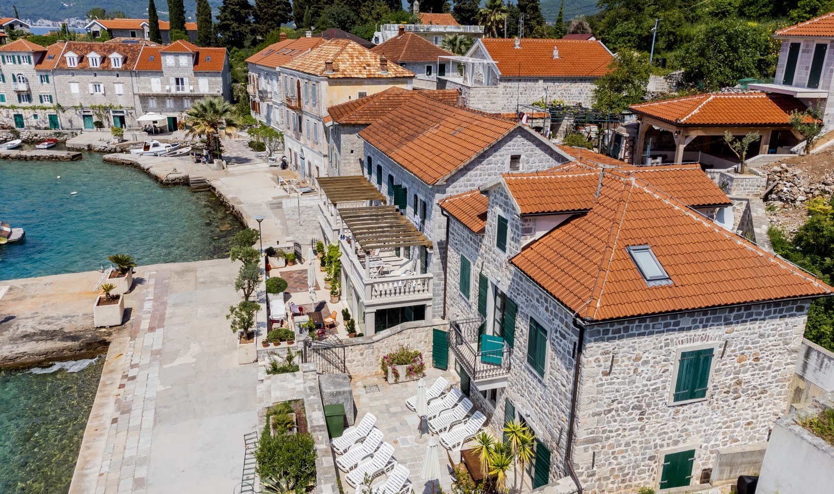 Historic Four-Bedroom Waterfront Villa in Rose, Herceg Novi