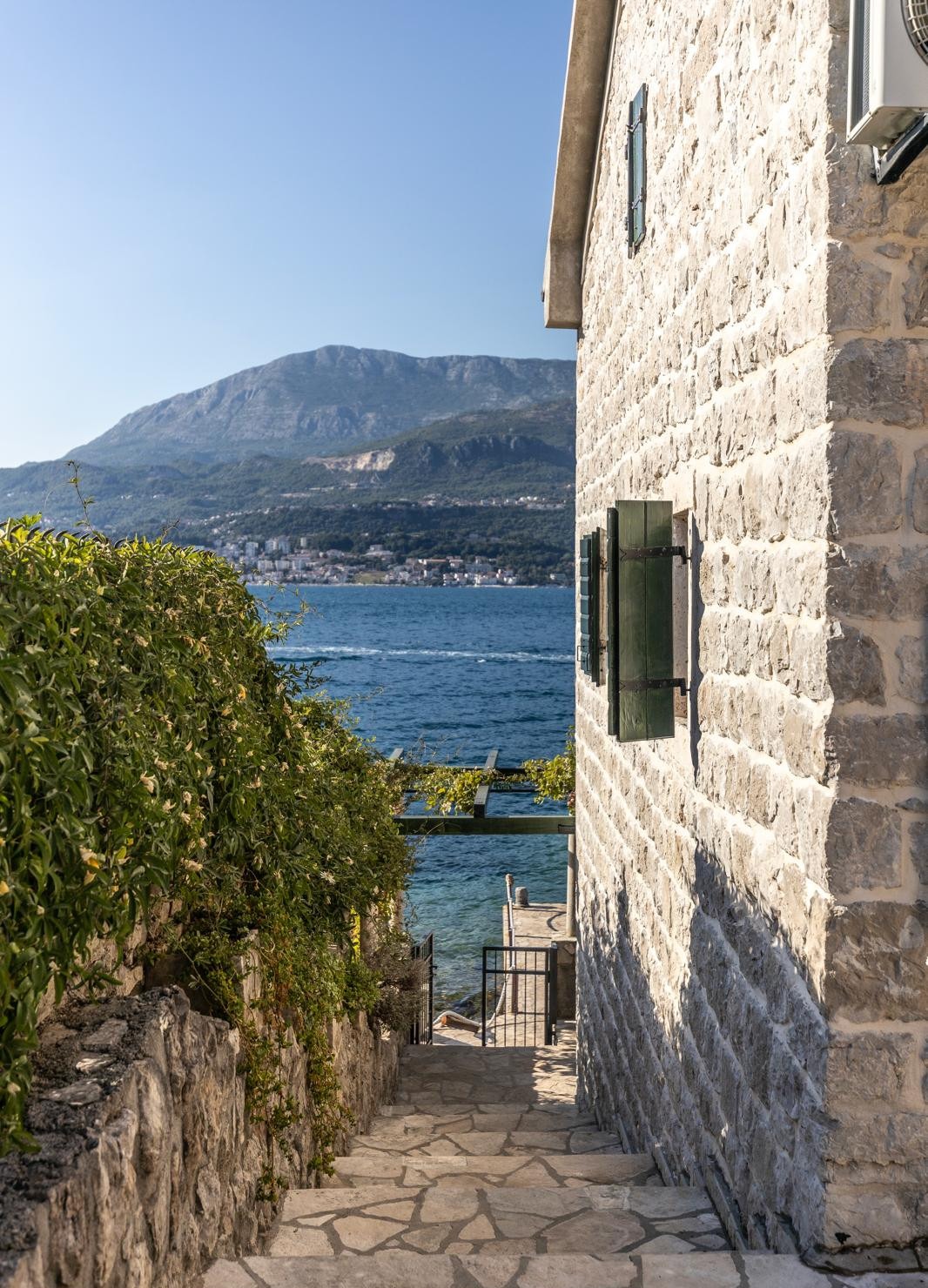Four-Bedroom Waterfront Stone House in Rose, Herceg Novi