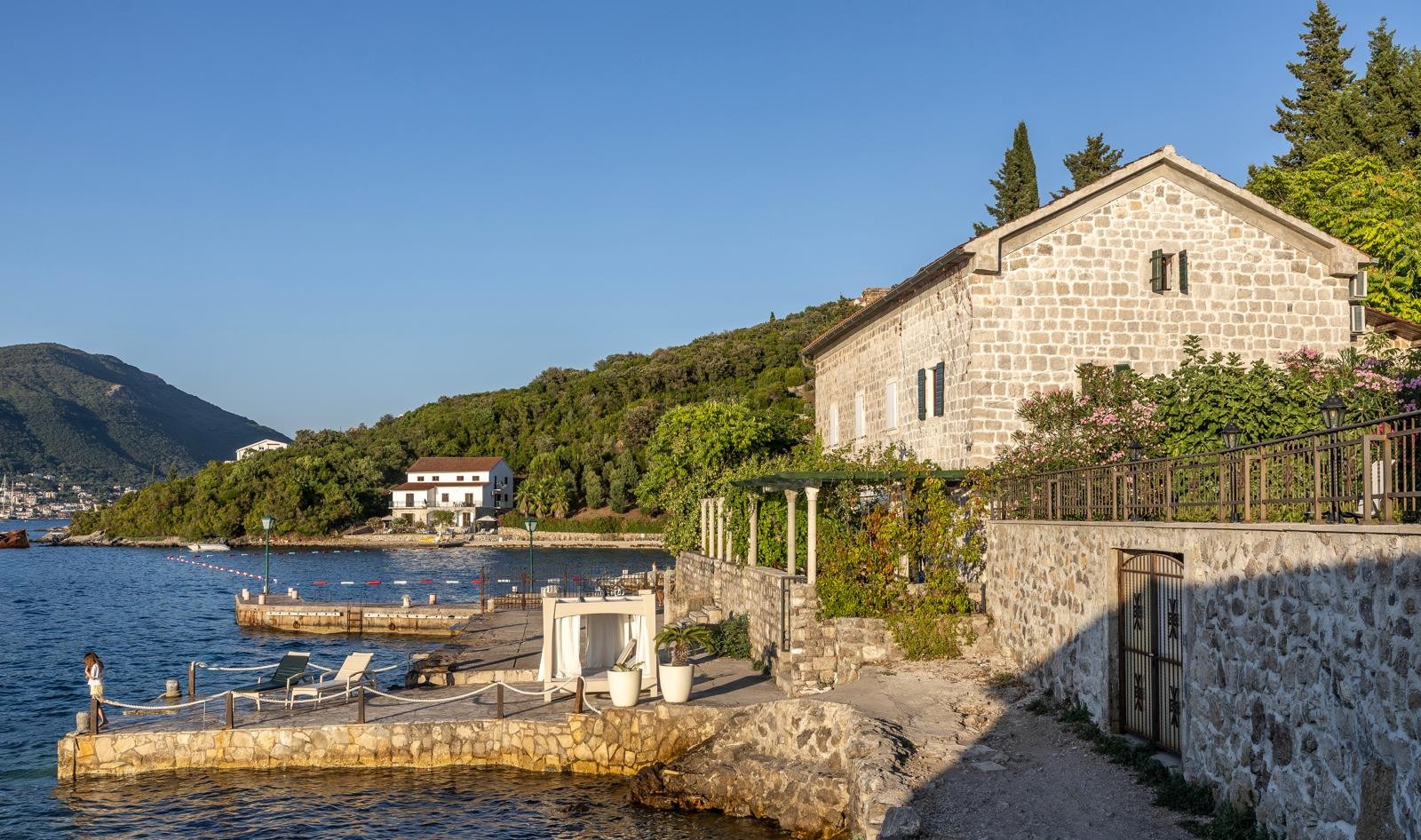 Four-Bedroom Waterfront Stone House in Rose, Herceg Novi