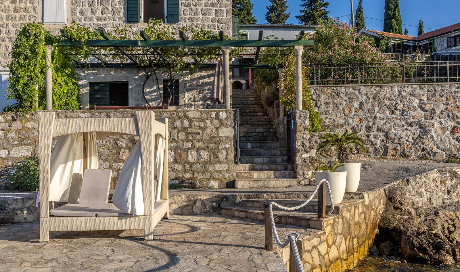 Four-Bedroom Waterfront Stone House in Rose, Herceg Novi