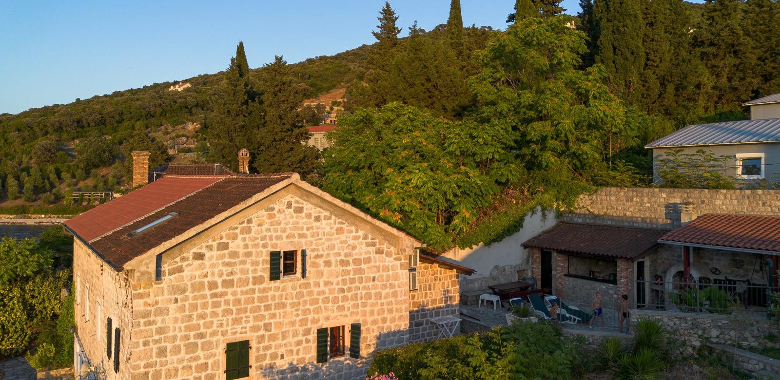 Four-Bedroom Waterfront Stone House in Rose, Herceg Novi