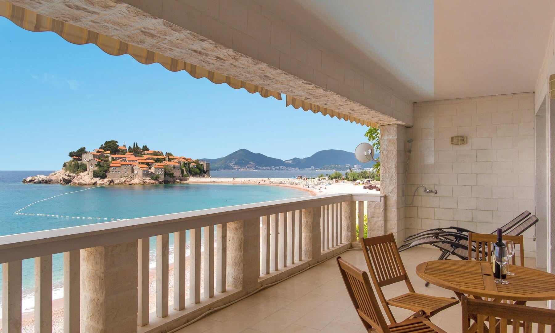 Two-Bedroom Waterfront Apartment in Sveti Stefan, Budva Riviera