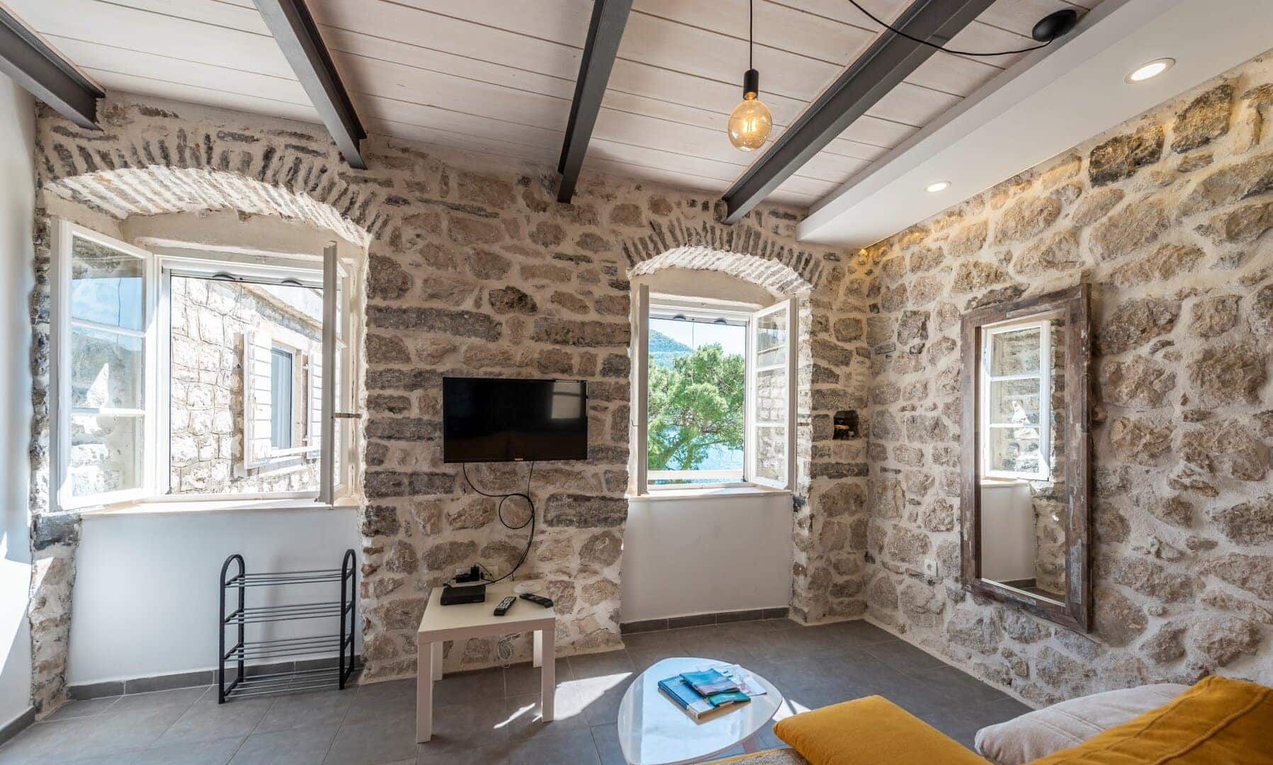 Five-Unit Waterfront Stone House in Perast