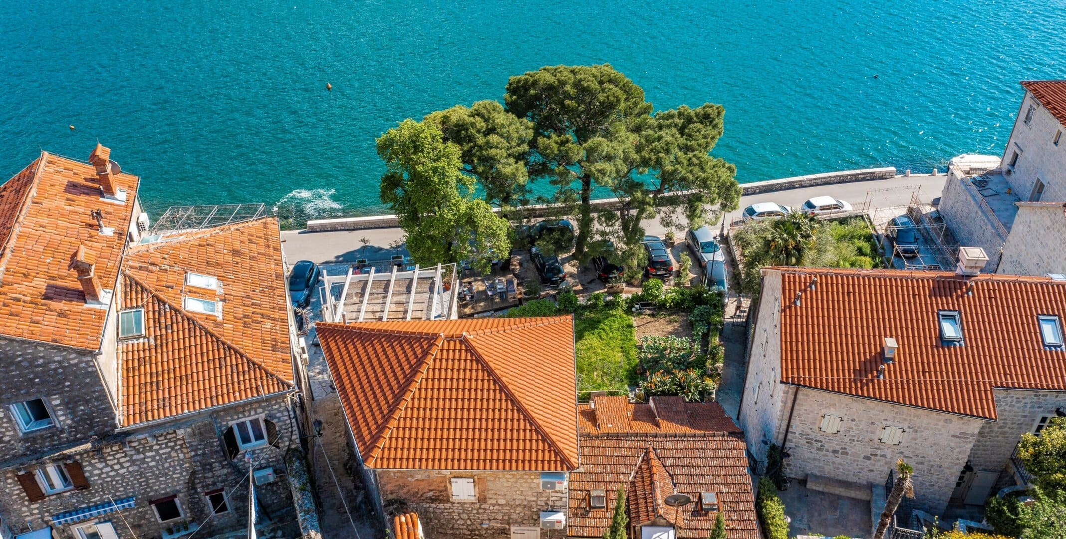 Five-Unit Waterfront Stone House in Perast