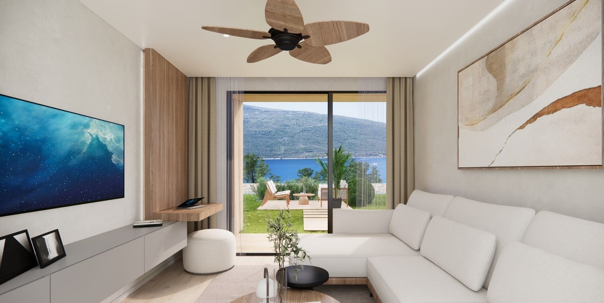 One-Bedroom Sea-View Apartment in Kumbor, Herceg Novi