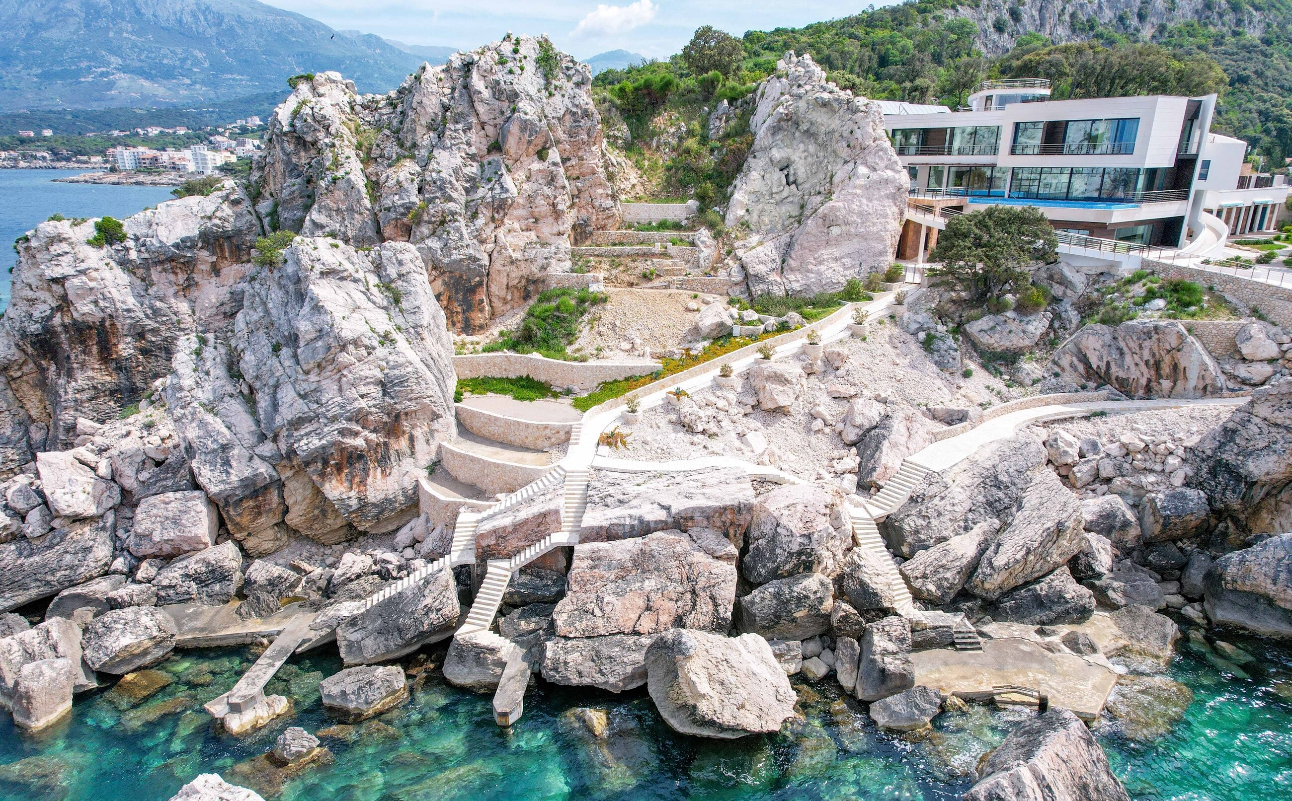 Eight-Bedroom Cliffside Villa in Kruče, Southern Montenegro