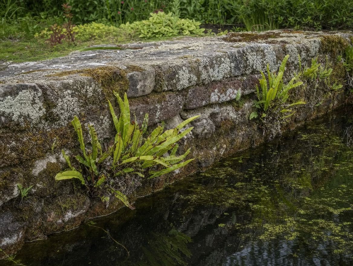 Wildlife pond edged with timber decking and native planting