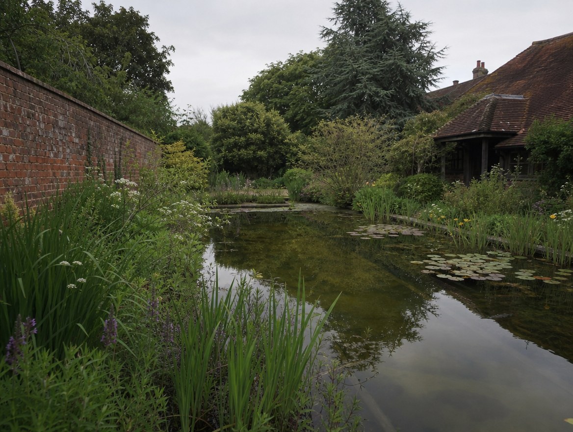 Natural swimming pool with cut stone coping