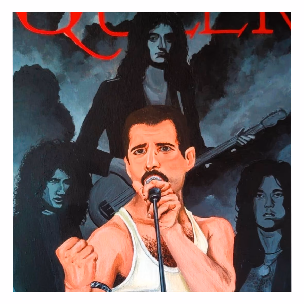 Commissione, tela dedicata alla band Queen. Realizzata ad Acrilico.