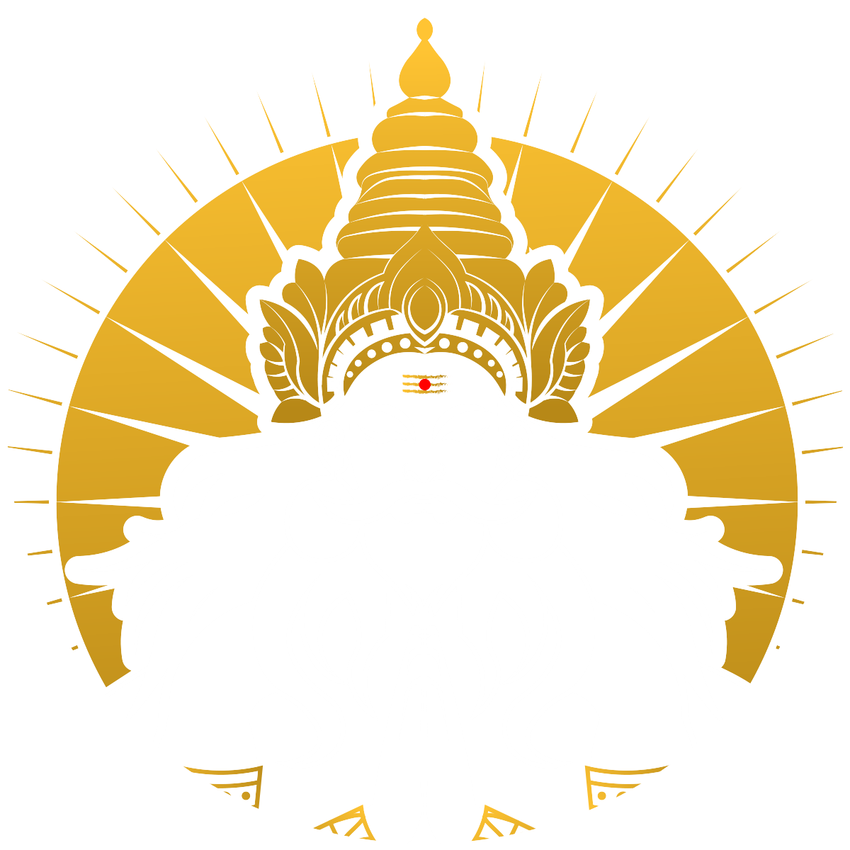 Raavana white and gold logo header