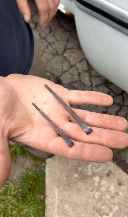 Plumbing find — old nails