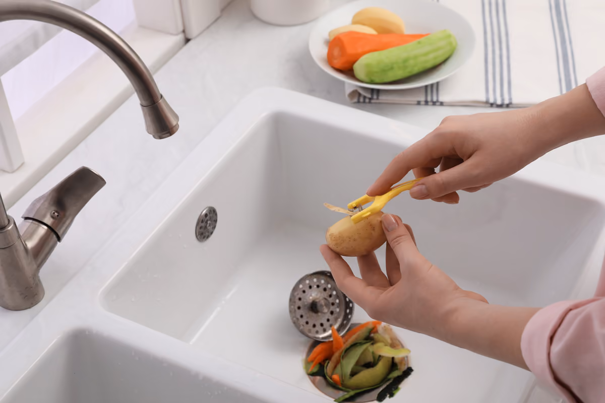 Garbage disposal drain