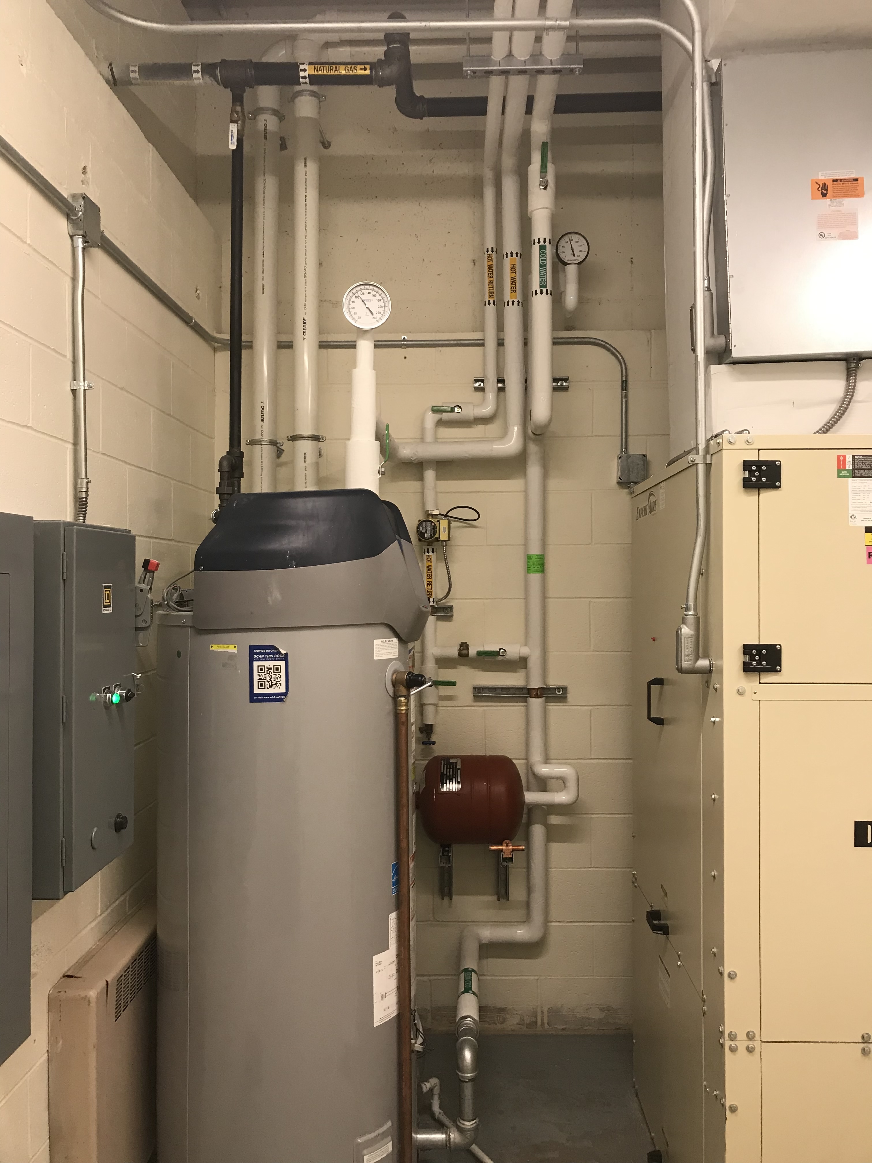 Commercial water heater installation