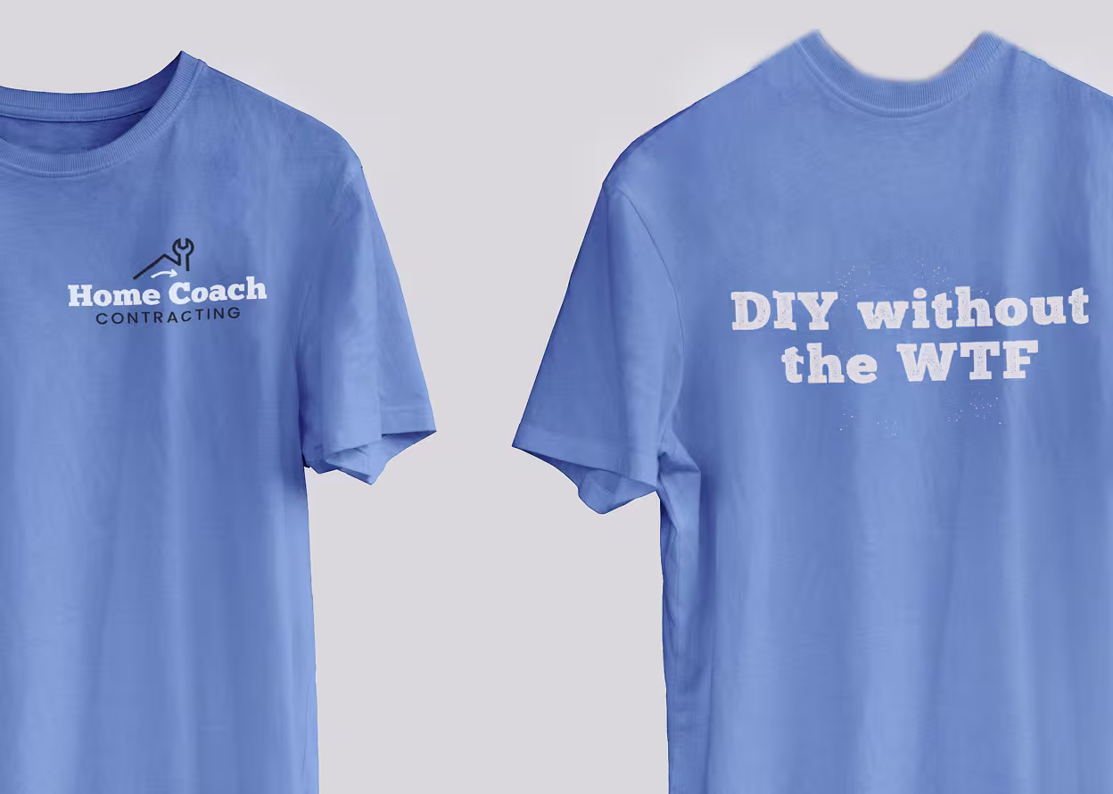 Home Coach Contracting branded work shirt, alternate view
