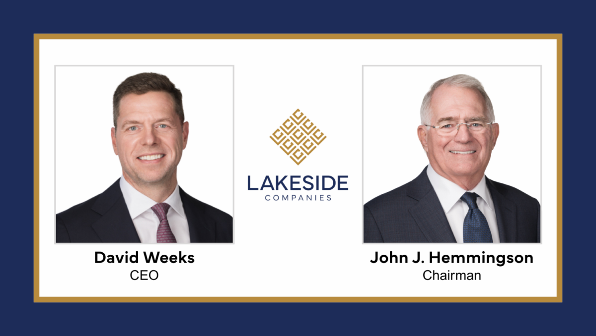 Lakeside Companies names David Weeks as CEO as founder John J. Hemmingson assumes the role of Chairman