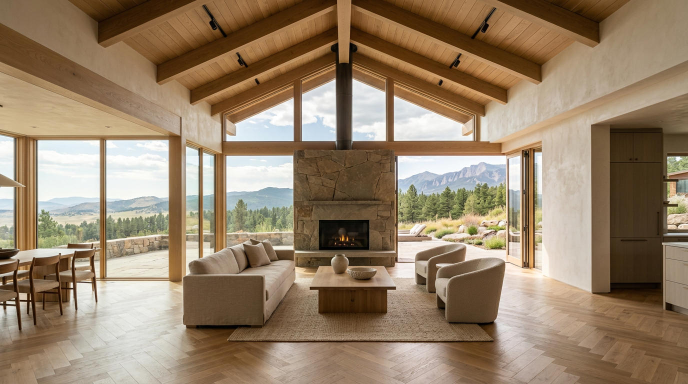 Warm modern custom home interior design trends 2026