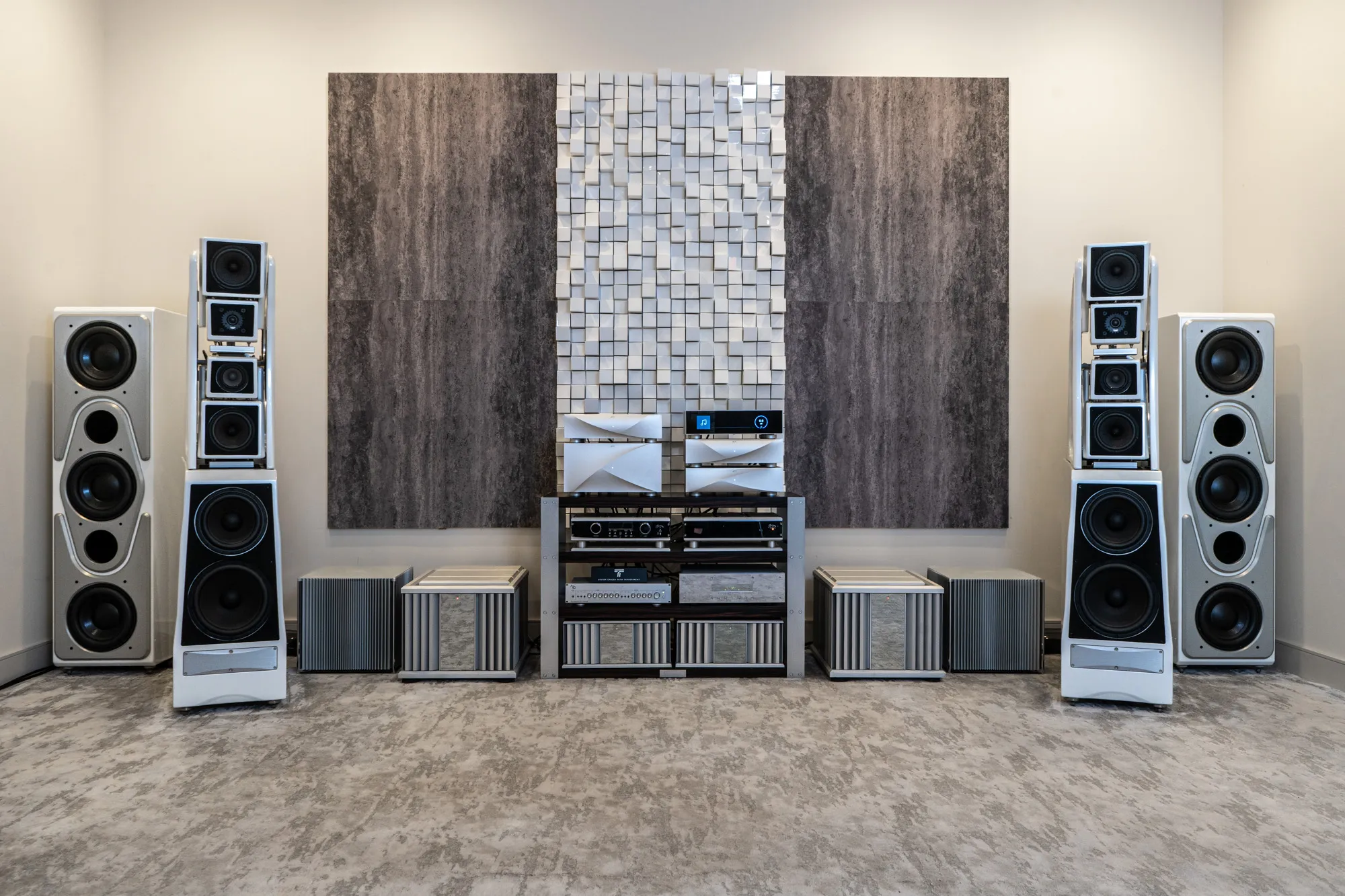 Wilson Audio Chronosonic XVX with Subsonic subwoofers and Burmester amplification in The Reference Room at LMC Scottsdale