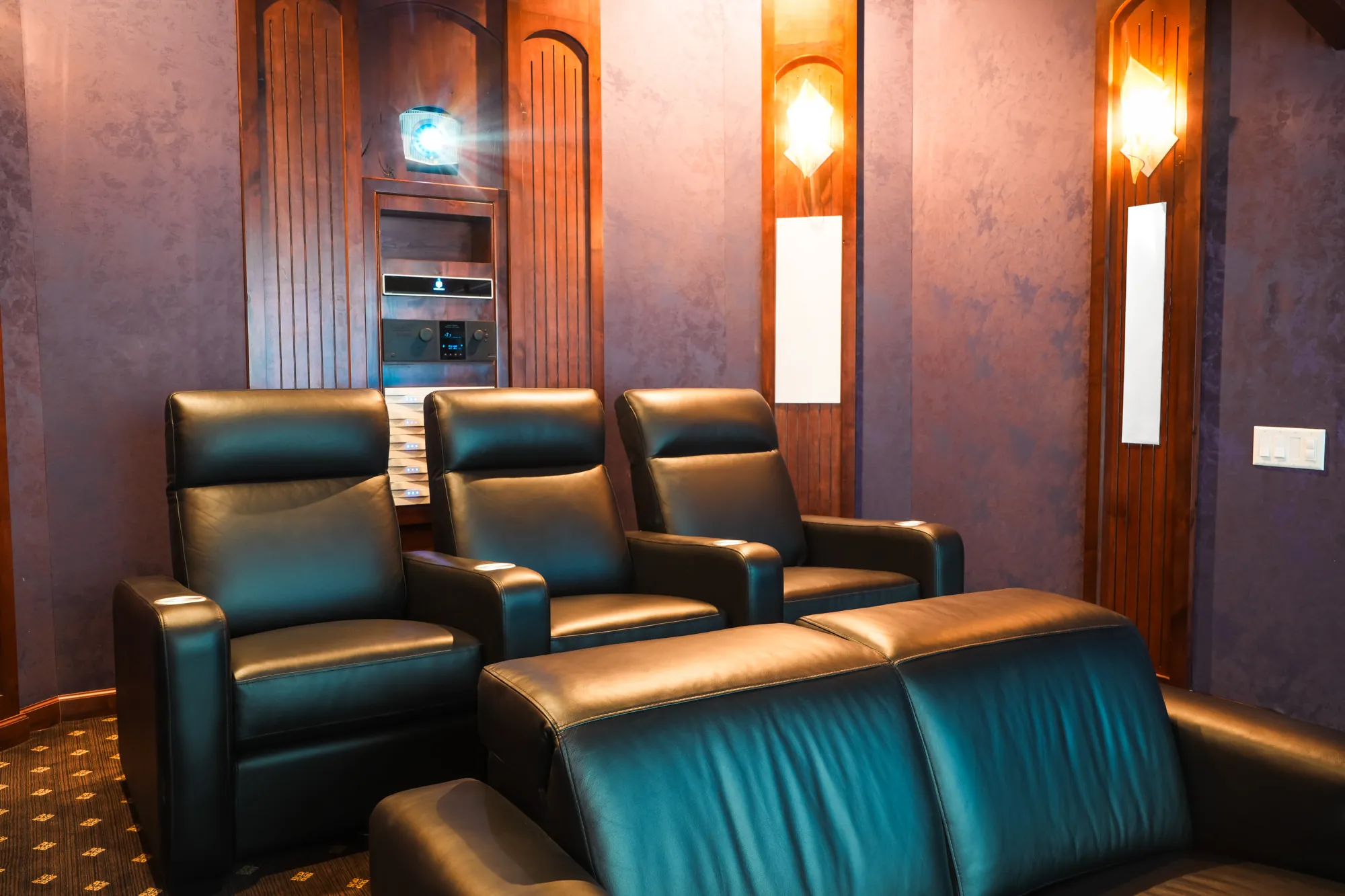 Sony projector and equipment niche in the Cinema Suite at LMC Scottsdale