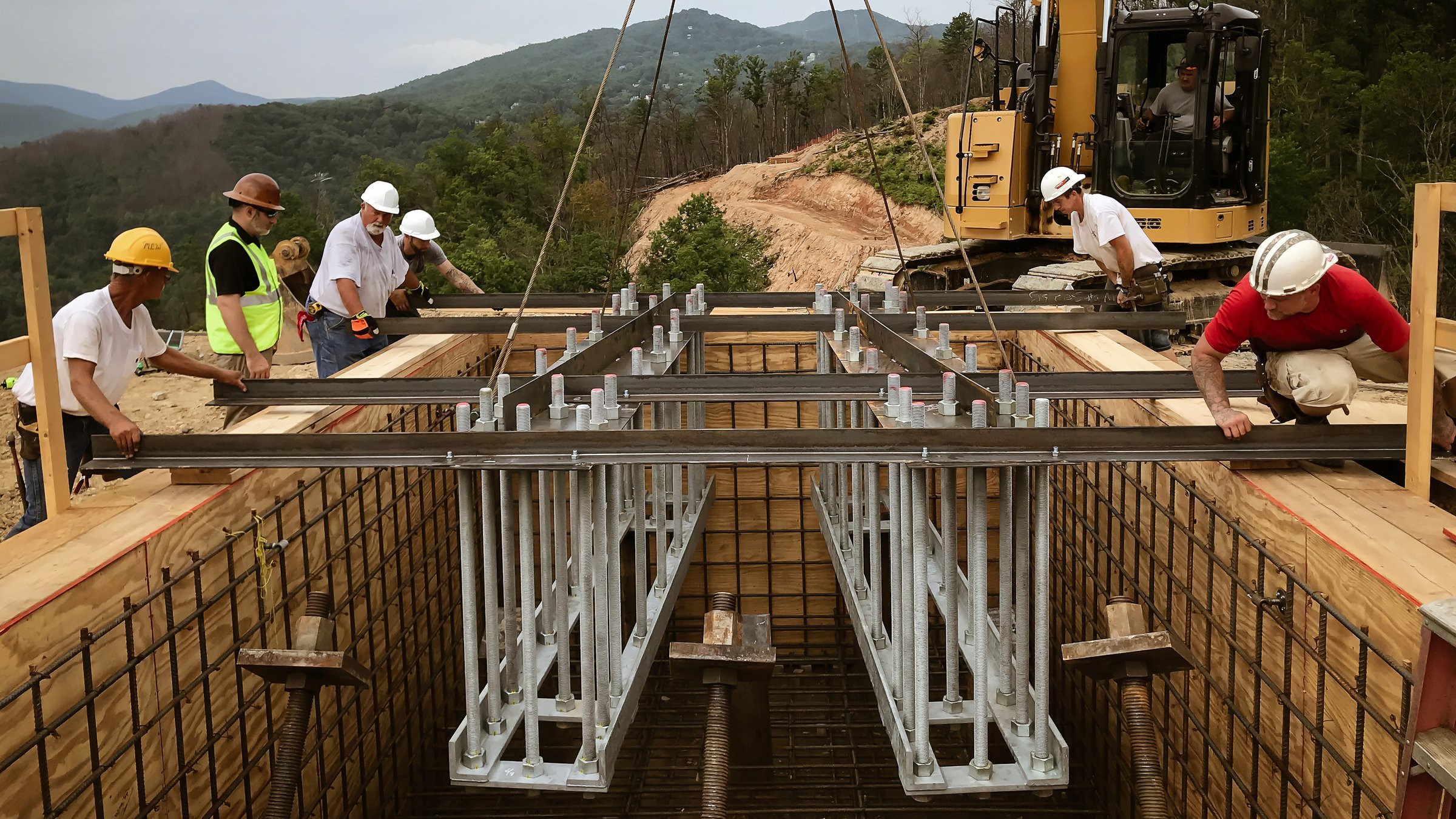 Gatlinburg SkyBridge subsurface steel abutments built by ERi Experiential Resources