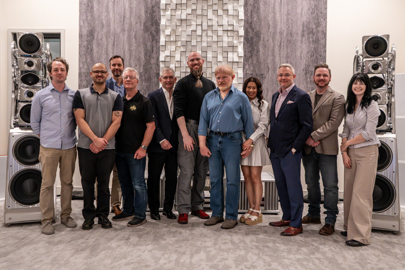 LMC and Wilson Audio team with Autobiography loudspeakers at Scottsdale showroom