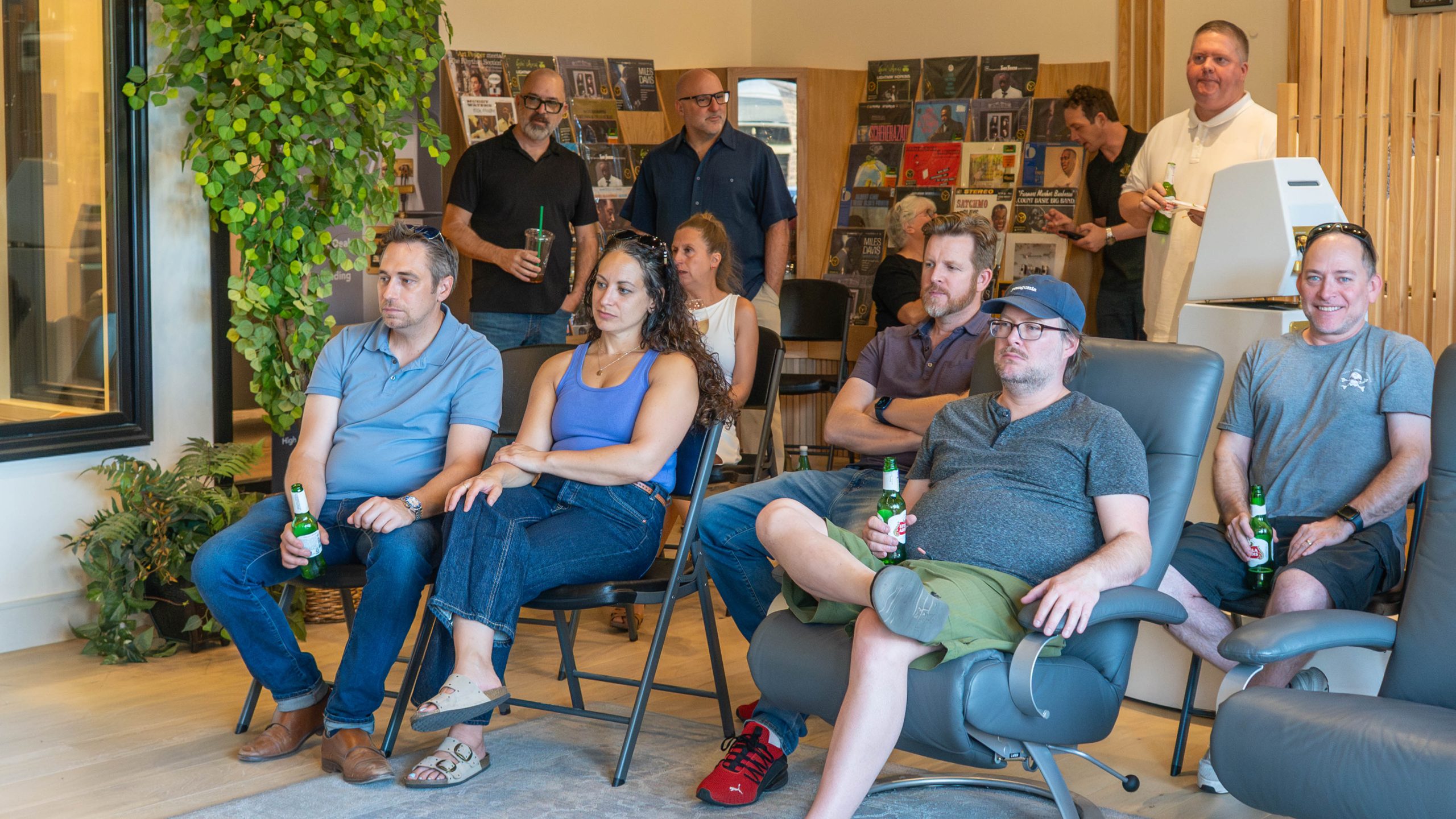 Guests listening to the Sabrina V system during the LMC launch event
