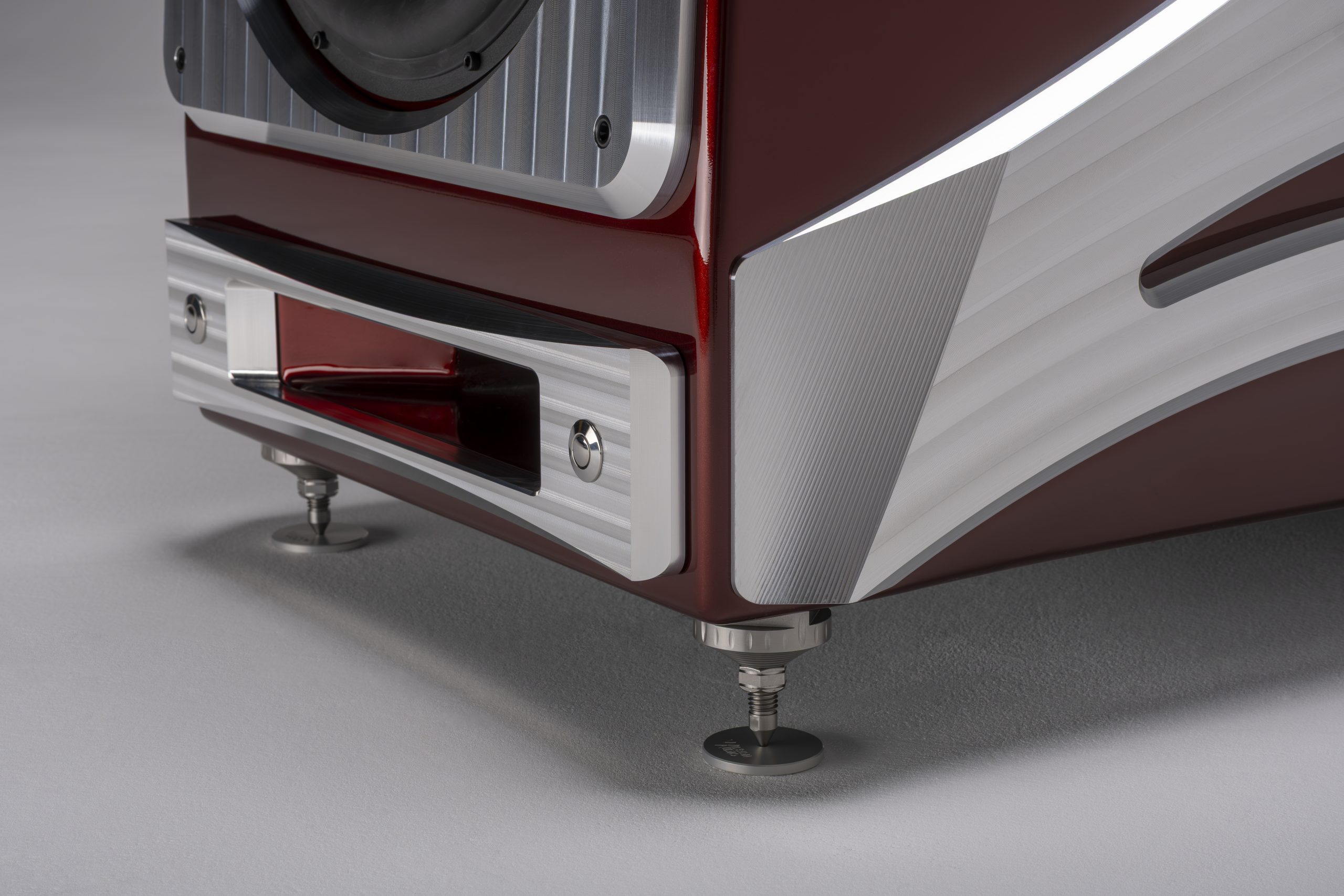 Wilson Audio Autobiography quick-release port hardware in Crowned Rose finish
