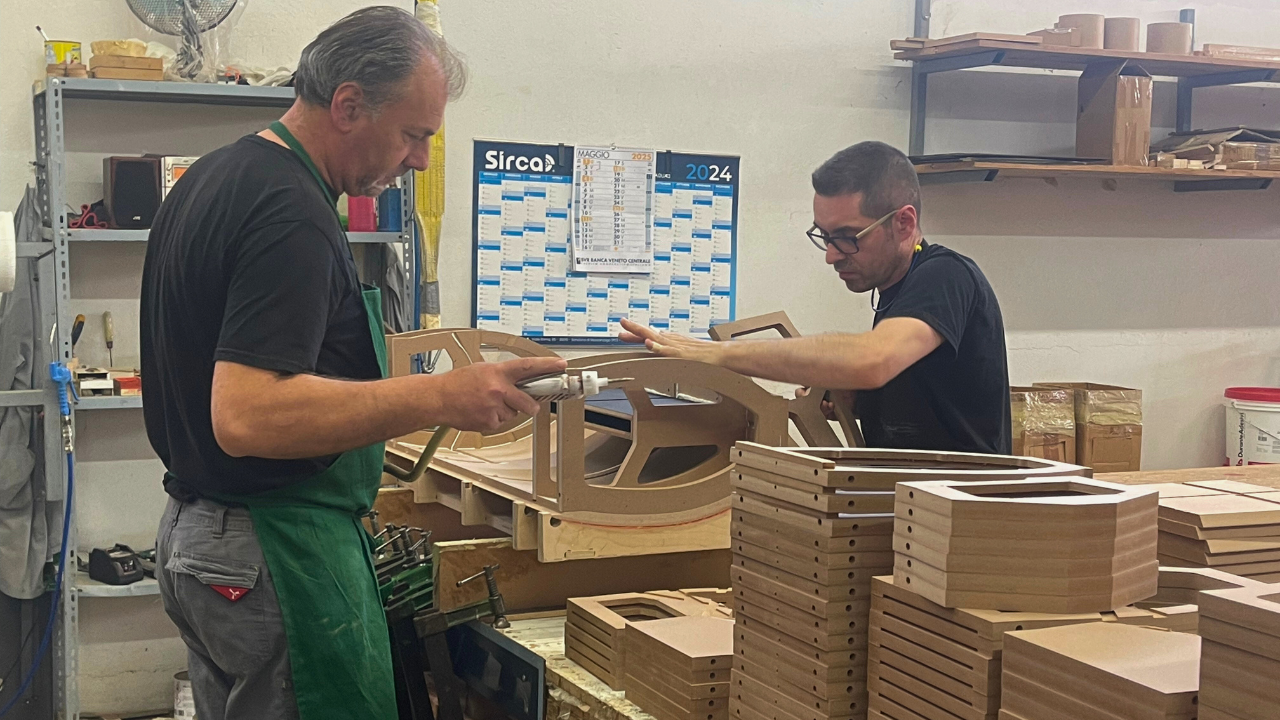 Sonus faber loudspeaker assembly by hand