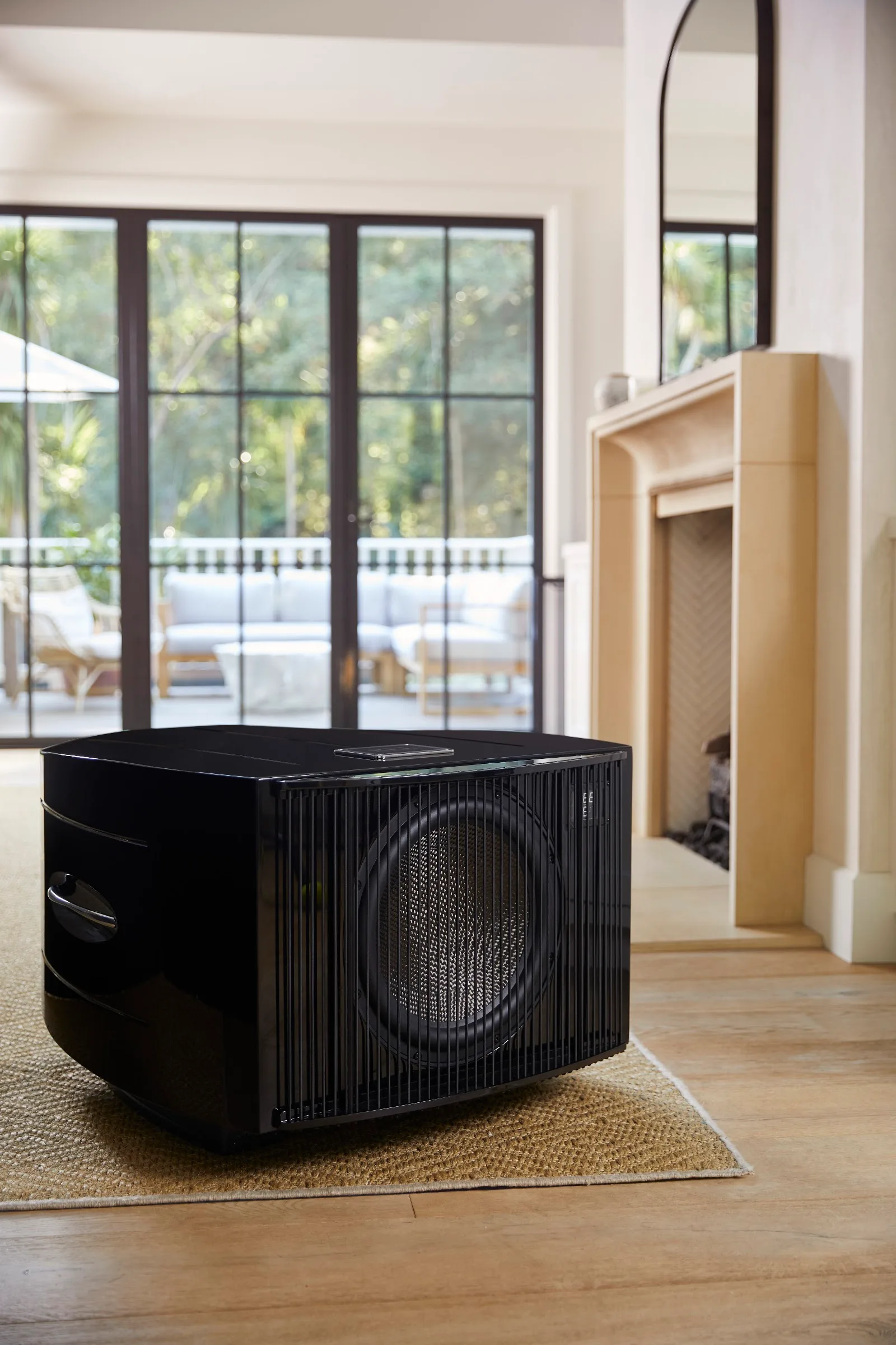 REL Acoustics No.32 subwoofer installed in a residential living room system